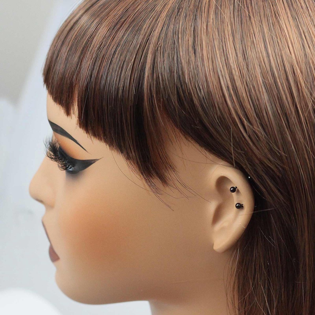 Halterstang 0,8mm - staal met draad extern - verguld zwart - voor piercings - ShopVlot