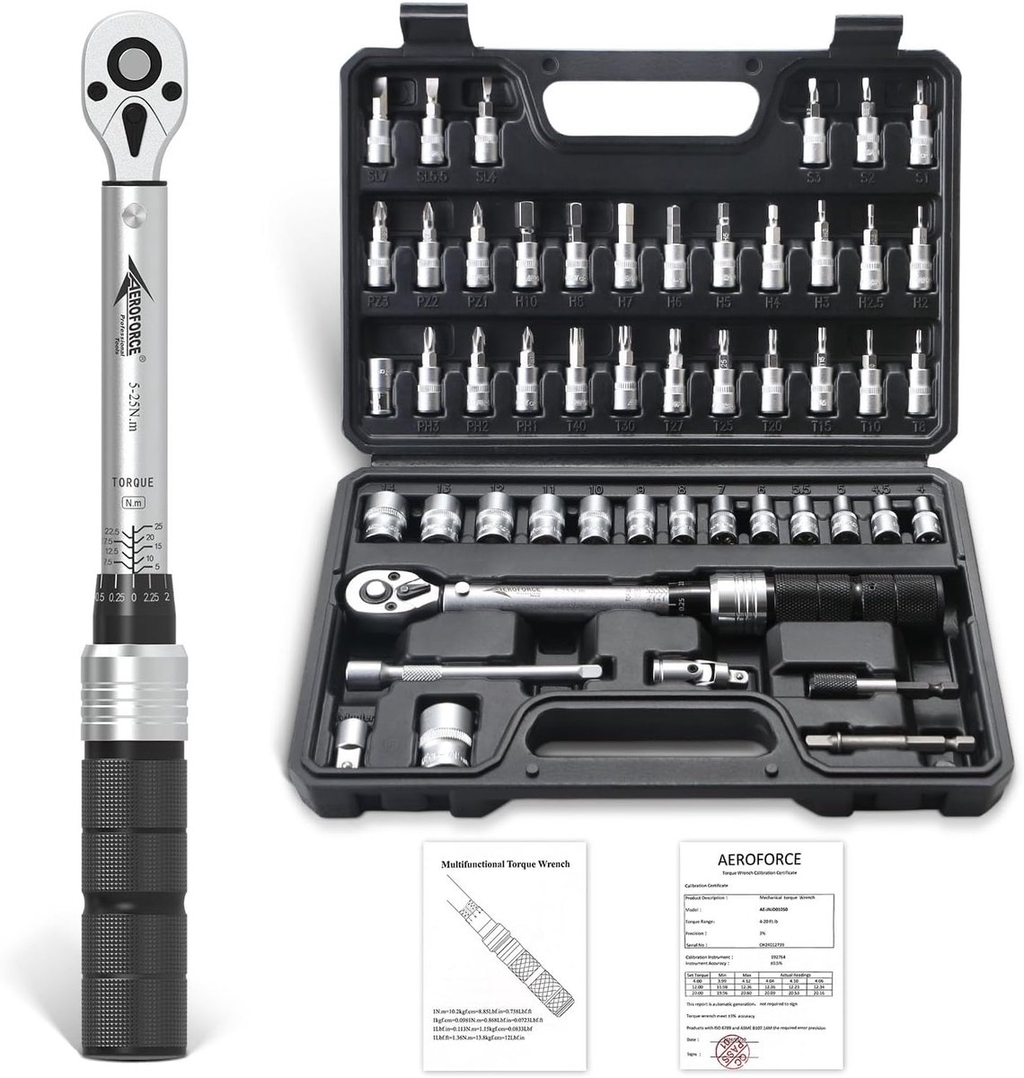 Fiets Momentsleutel Set 50-delig - 1/4 Inch Aandrijving - 5-25 Nm - Professionele Gereedschapset voor MTB - ShopVlot