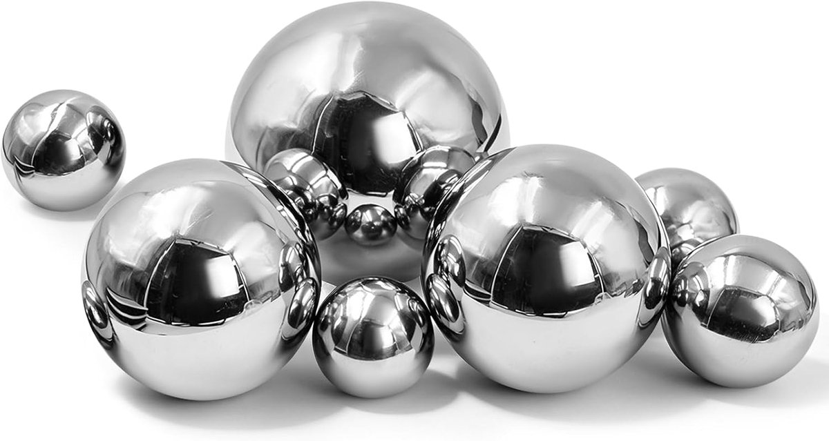 decoratieve ballen 7-delig - roestvrij staal - weerbestendig - perfect voor vijver of tuin - ShopVlot