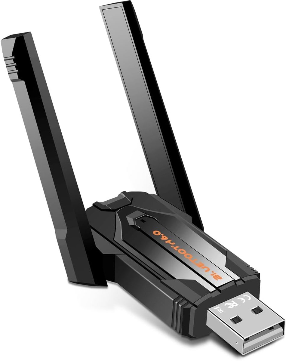 Bluetooth Adapter 6.0 - USB Dongle met Dual Antennes - 150m Bereik - Voor PC en Laptop - ShopVlot