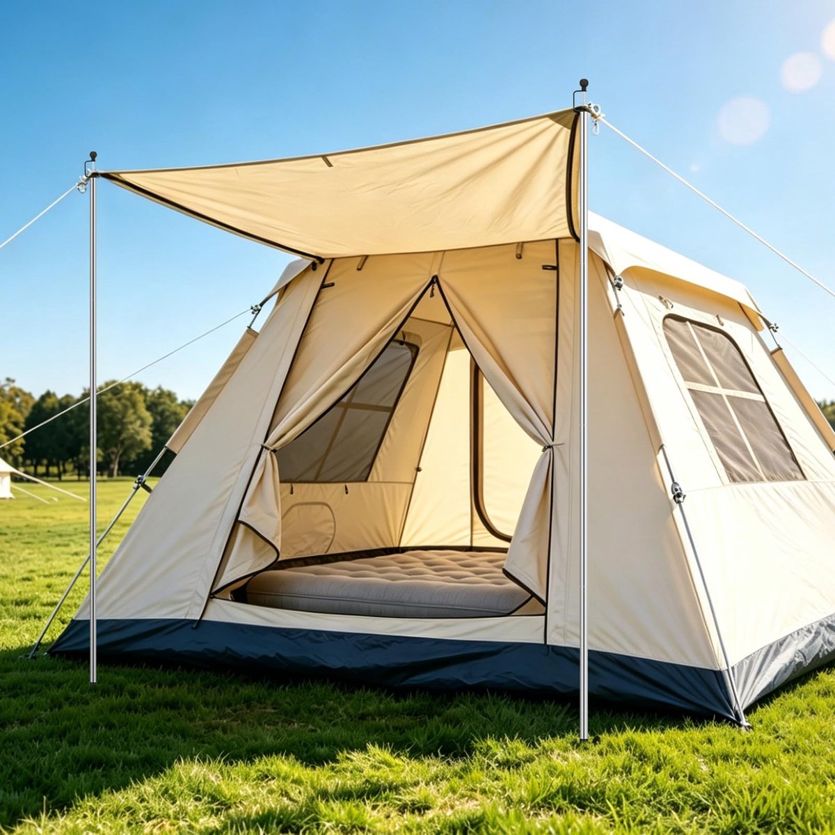 Telescoopstang voor tarp 2 stuks - verstelbaar - verdikte campingstangen - ideaal voor buitengebruik - ShopVlot