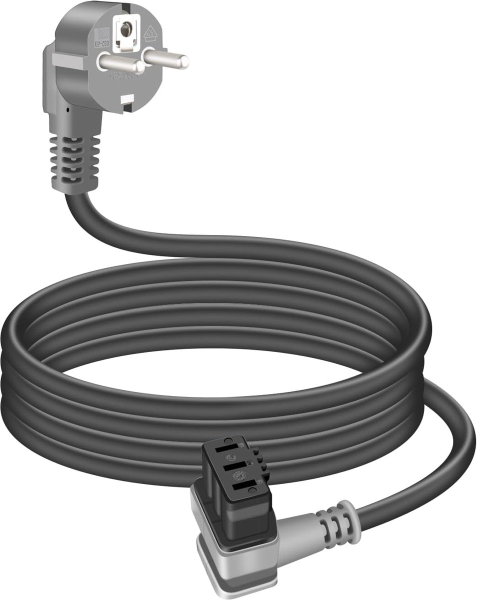 Afvoerkabel 90° 3-Pin - 1,0 mm² - 10A 250V - Geschikt voor vaatwassers en koelkasten - ShopVlot