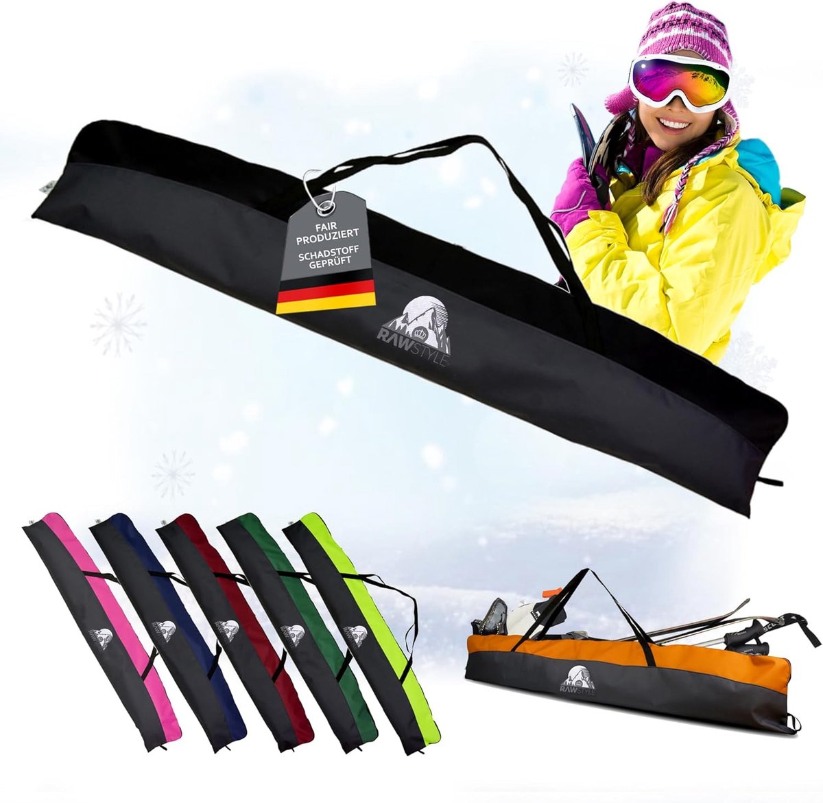 Skitas Waterproof 160 cm of 180 cm - Robuust Cordura - Veel opbergruimte - Ideaal voor wintersport - ShopVlot
