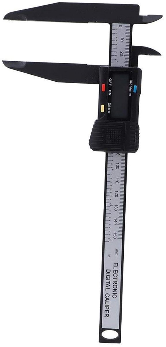 Digitale schuifmaat 150mm - carbon fiber - groot LCD-scherm - nauwkeurig meten - ShopVlot