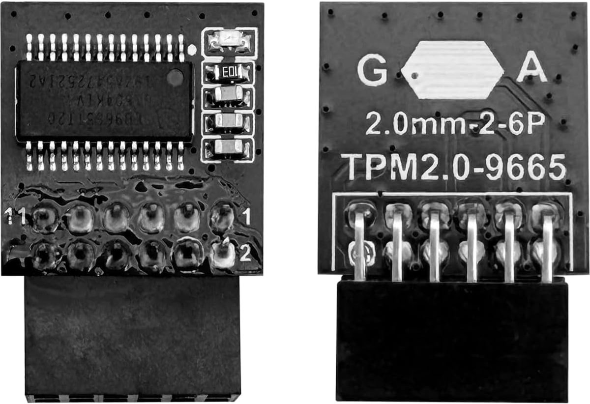 TPM 2.0-module 2,0 mm afstand - 12-polig - voor Windows 11 moederborden - verhoogde beveiliging - ShopVlot