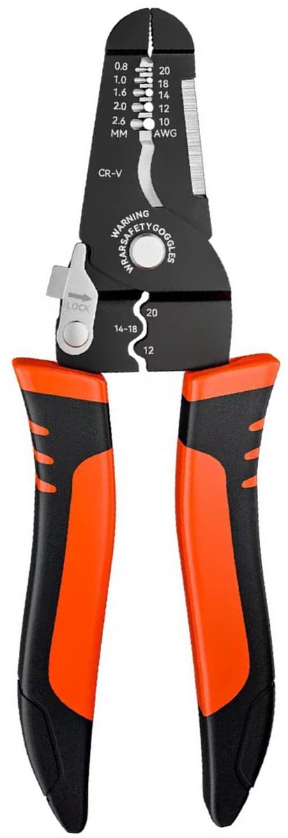 Multifunctionele striptang 5-in-1 - zijsnijder voor kabels 20-10 AWG - elektricien gereedschap met krimpfunctie - ShopVlot