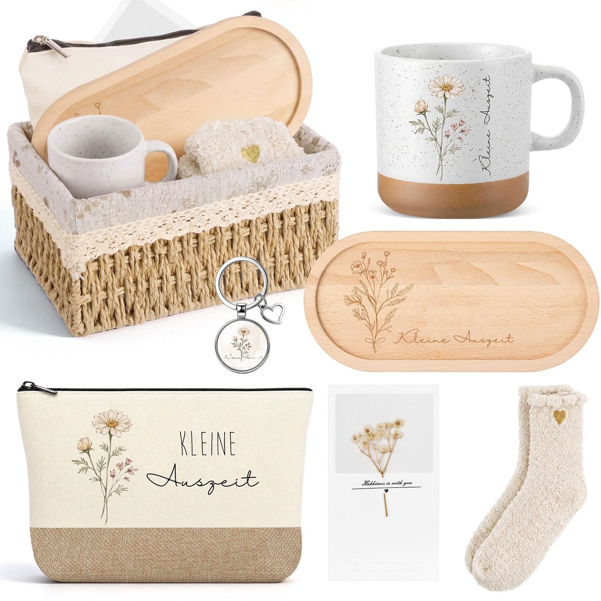 Cadeaumand voor vrouwen - wellnessset - rustiek - ontspanning en zelfzorg - ShopVlot