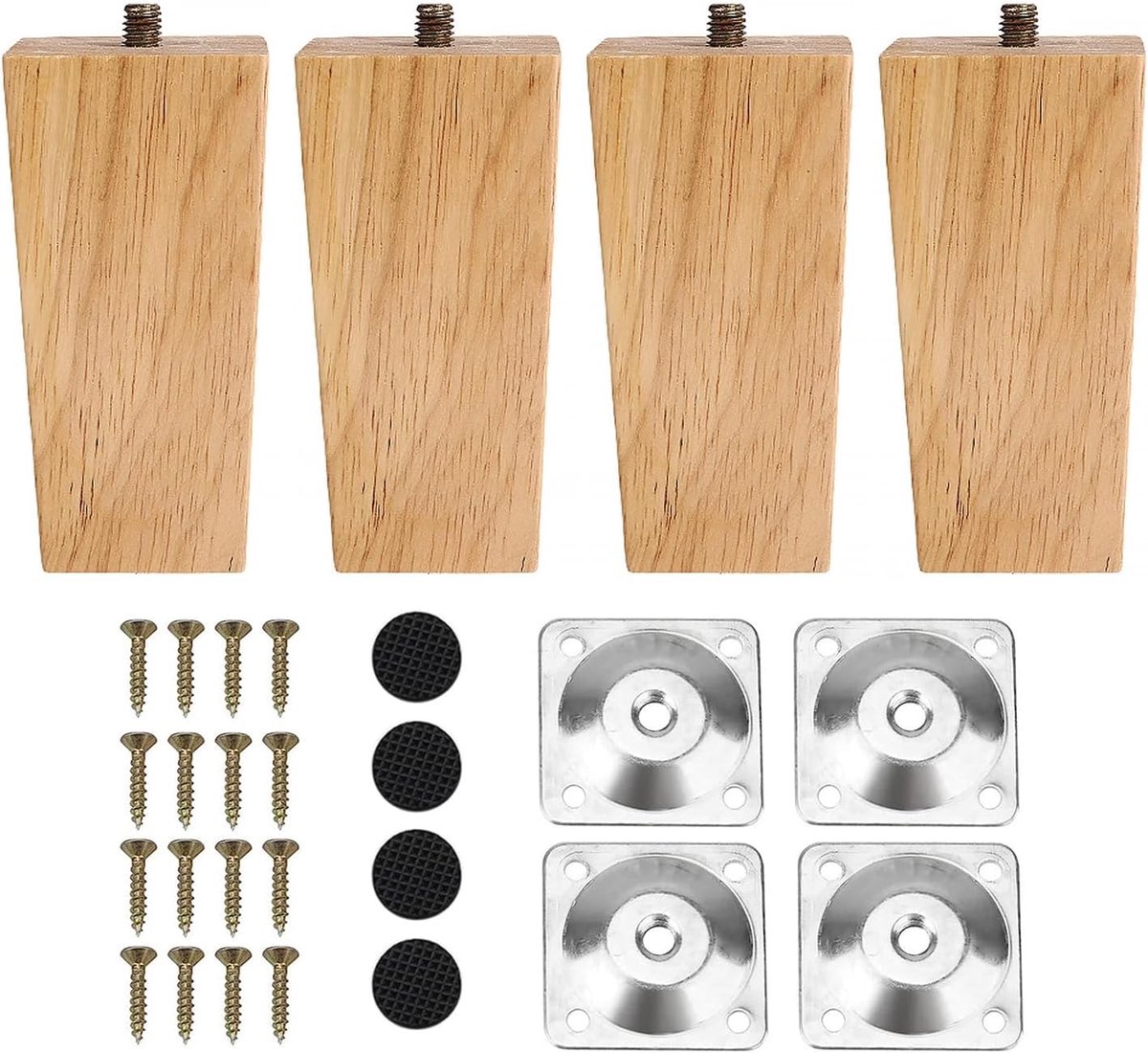 Meubelpoot 10cm - Massief hout - Stevig en stabiel - Perfect voor banken en stoelen - ShopVlot
