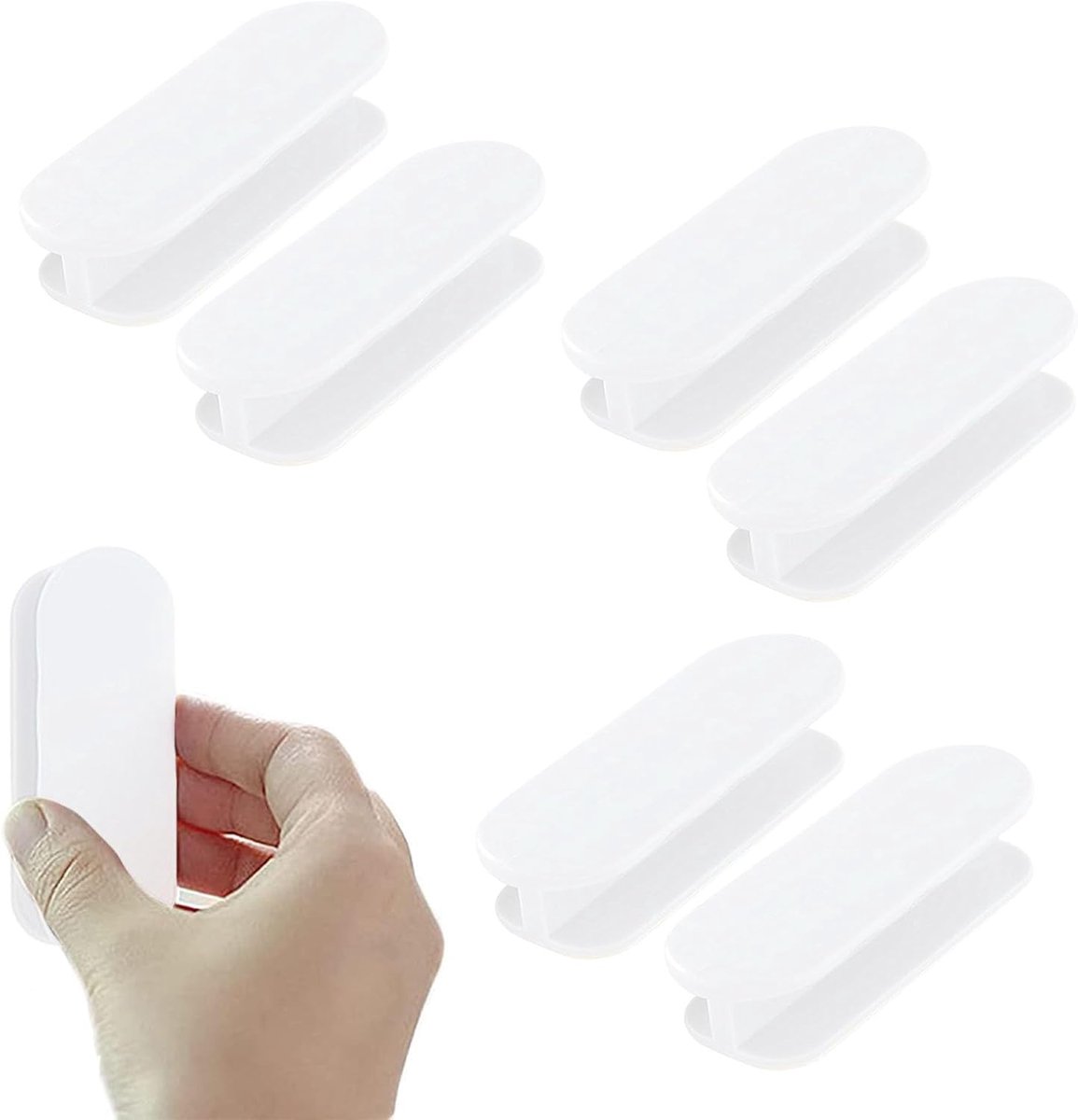 Plastic meubelhandvatten 6 stuks - zelfklevend - duurzaam PP plastic - ideaal voor deuren en ramen - ShopVlot