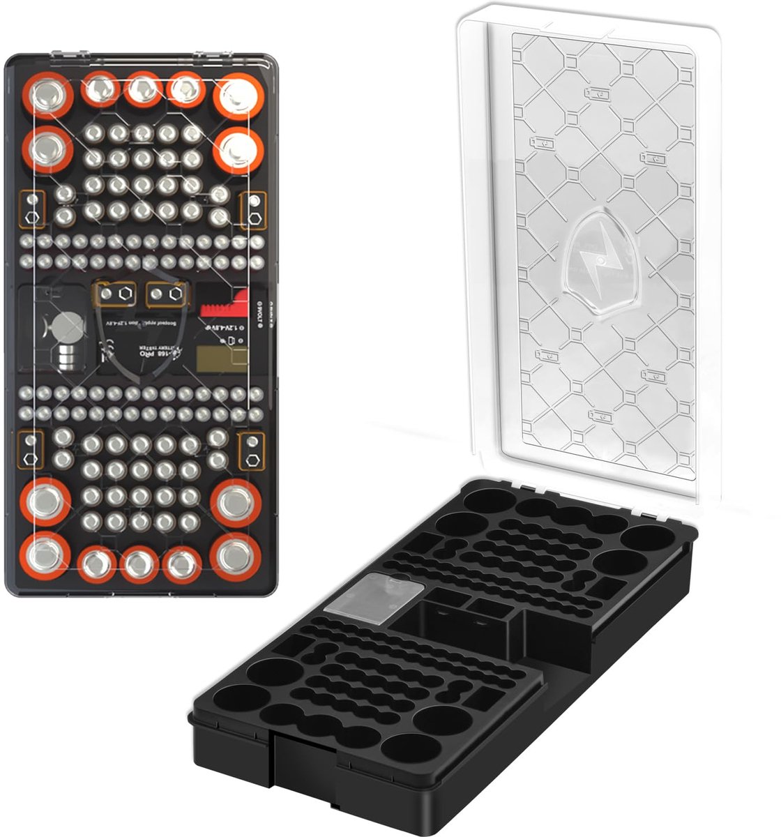 Batterijopslagdoos met Tester - Capaciteit 136 Batterijen - Wandmontage - Ruimtebesparende Organizer voor AA/AAA/C/D/9V - ShopVlot