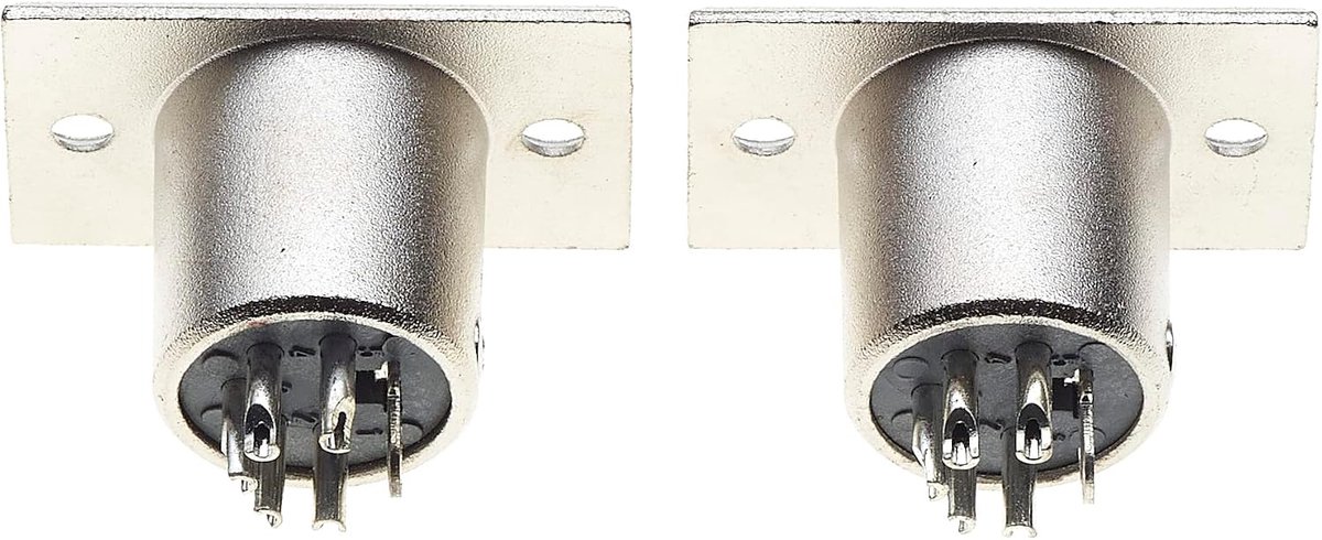 XLR Plug 5 Polige Chassis - Mannelijke Jack 5 Pin Paneelmontage Connector - Gemakkelijk te installeren voor microfoons - ShopVlot