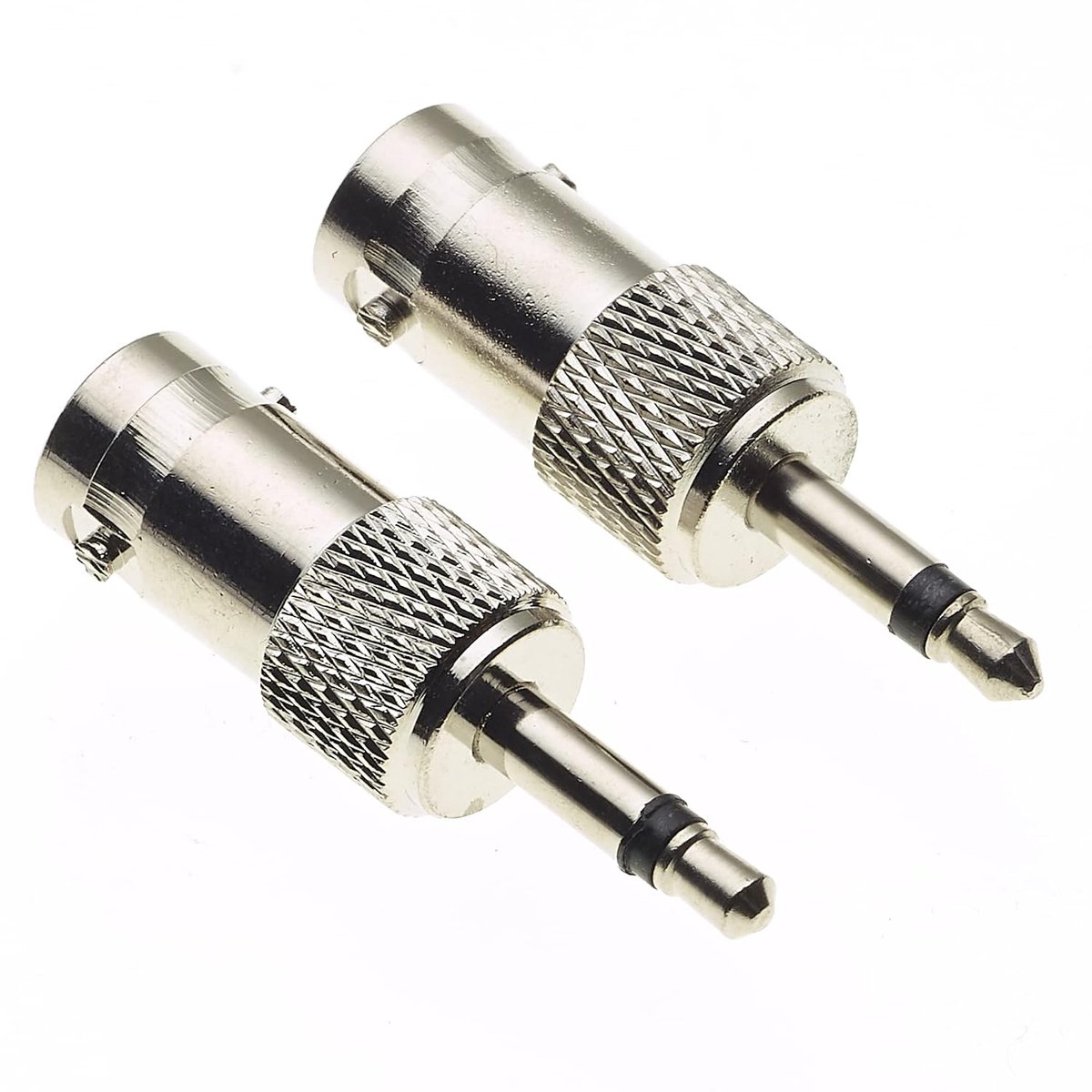 BNC naar 3.5mm Mono Jack Adapter - 2 Stuks - Nickel-Plated - Voor CCTV en AV apparatuur - ShopVlot