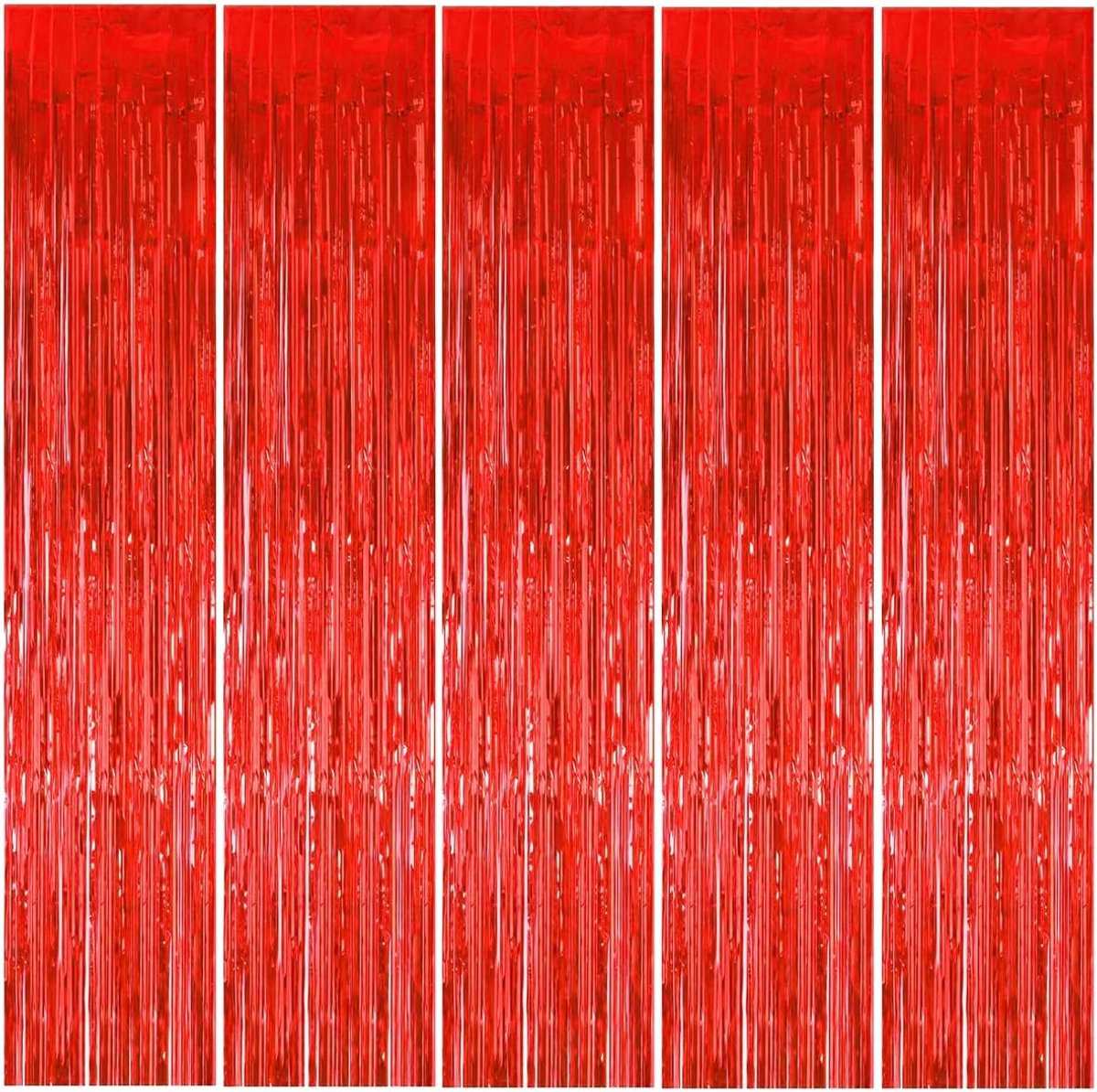 Lametta gordijnen 1 x 2m - rode glitter - metallic tinsel - perfect voor feestdecoratie - ShopVlot