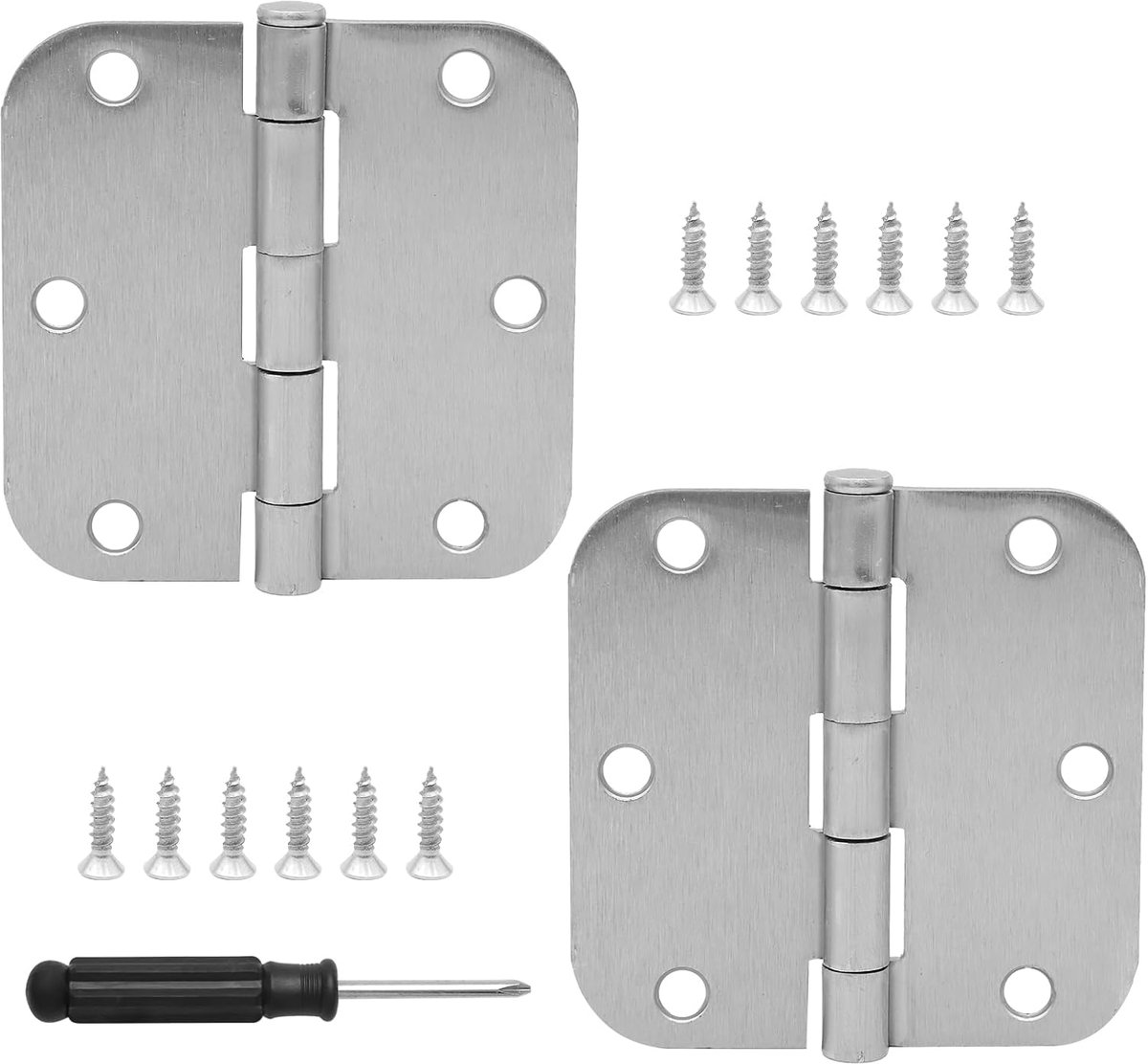 Scharnieren voor Vouwdeuren 3,5 inch - RVS Heavy Duty - Compleet met 12 Schroeven en Schroevendraaier - ShopVlot
