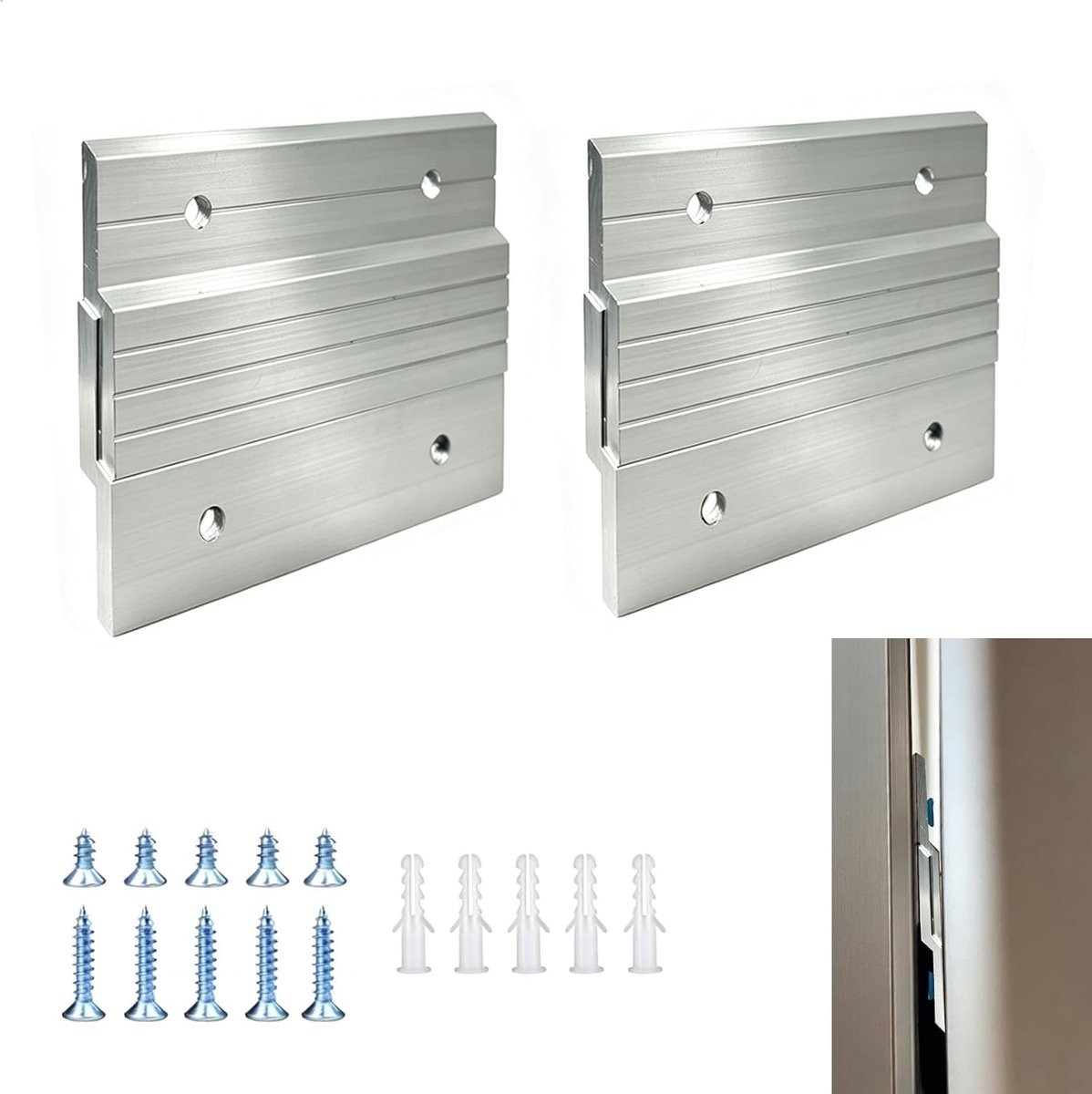 Franse schoenplaatjes 10 cm - aluminiumlegering - Z-klemmen - ideaal voor zware spiegels - ShopVlot