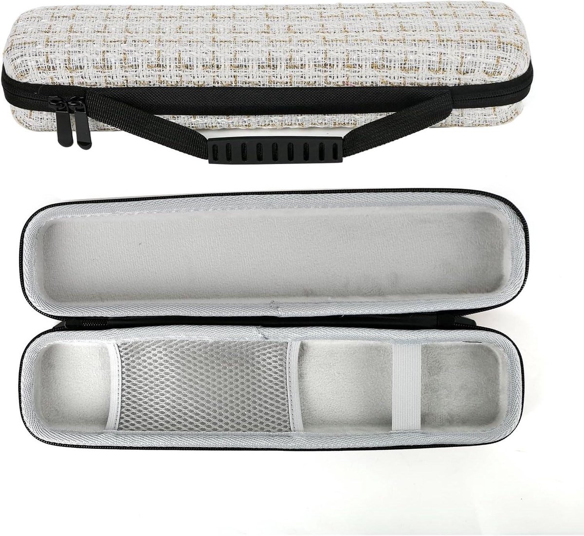Krultang Opbergtas - Stijltang Etui - Reis Organisatie - Schokbestendig EVA Materiaal - 34 x 17 x 17 cm - Wit