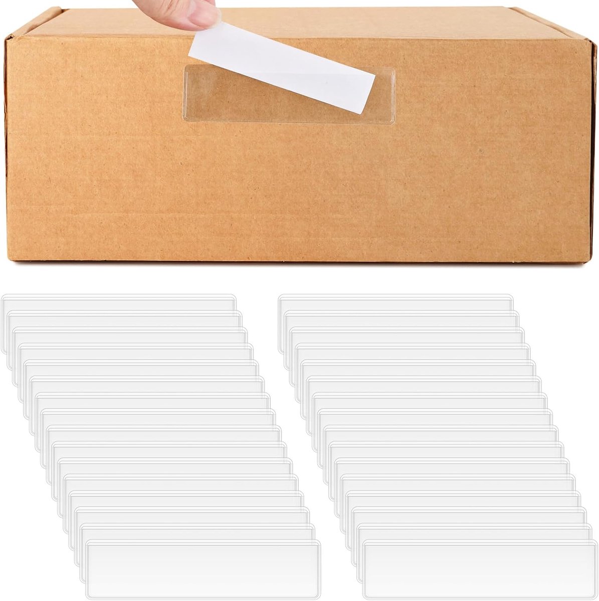 Labelhouders - Etiketten zakjes - Alles organiseren - Sterk zelfklevend - 32 stuks 11x3cm - Transparant