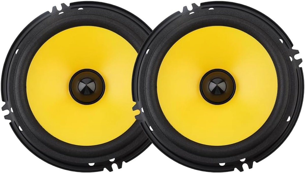 SnelShoppen - 2 Stuks 6 Inch Coaxiale Autospeakers met Volle Bas, Maximaal 600W Muziekvermogen, Metaal en Magneet, Ideaal voor Auto's, Trucks en SUV's
