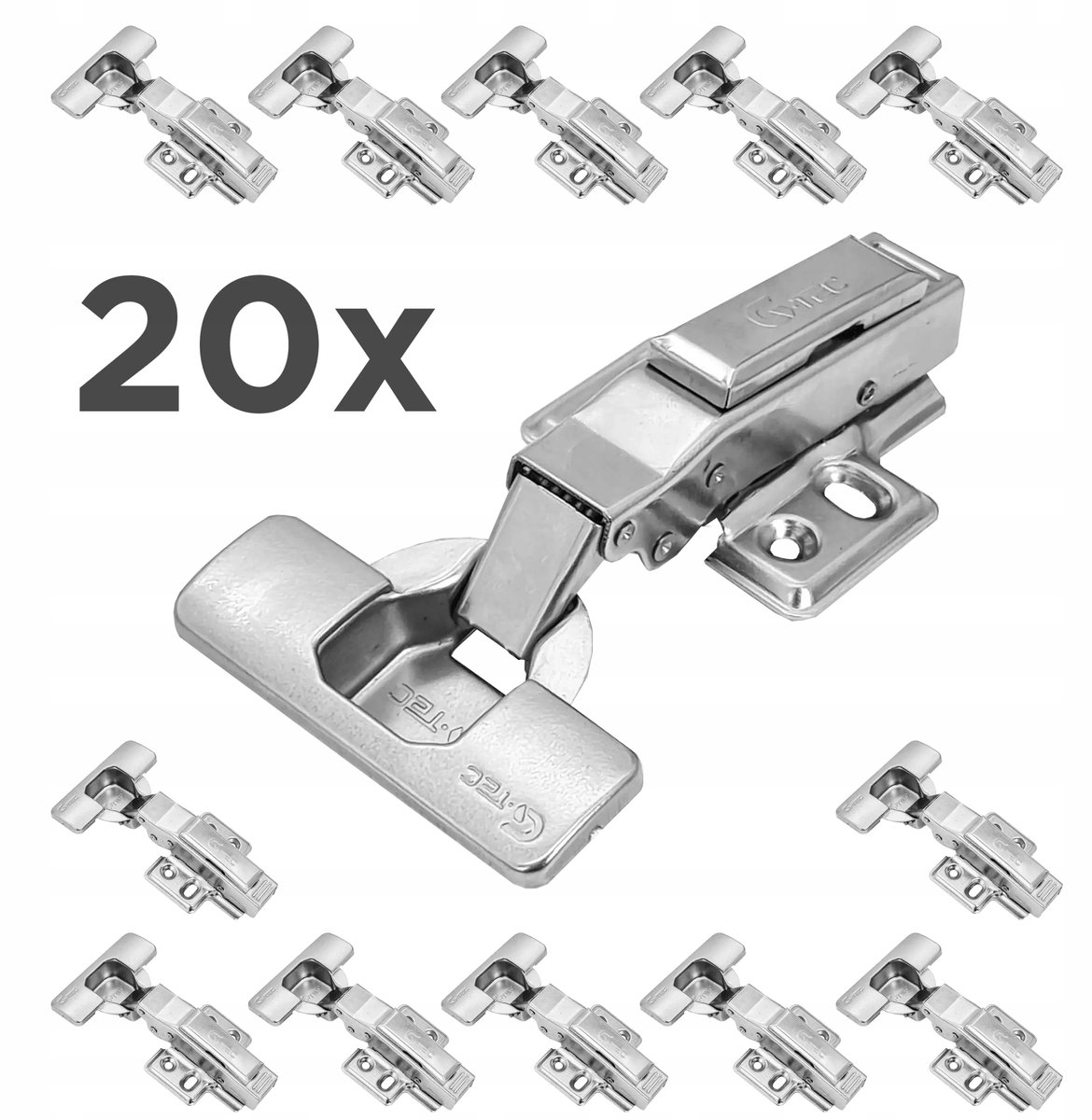 20x G-TEC 110° opklapscharnier met soft-close en montageclips