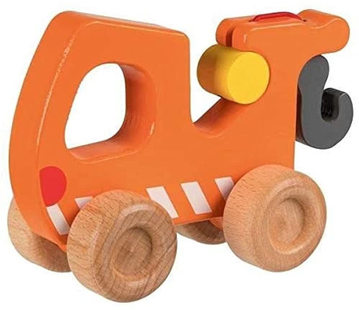 Abschleppwagen 14,5 x 6 x 10 cm - hout - stevig - ideaal voor creatief spel - ShopVlot