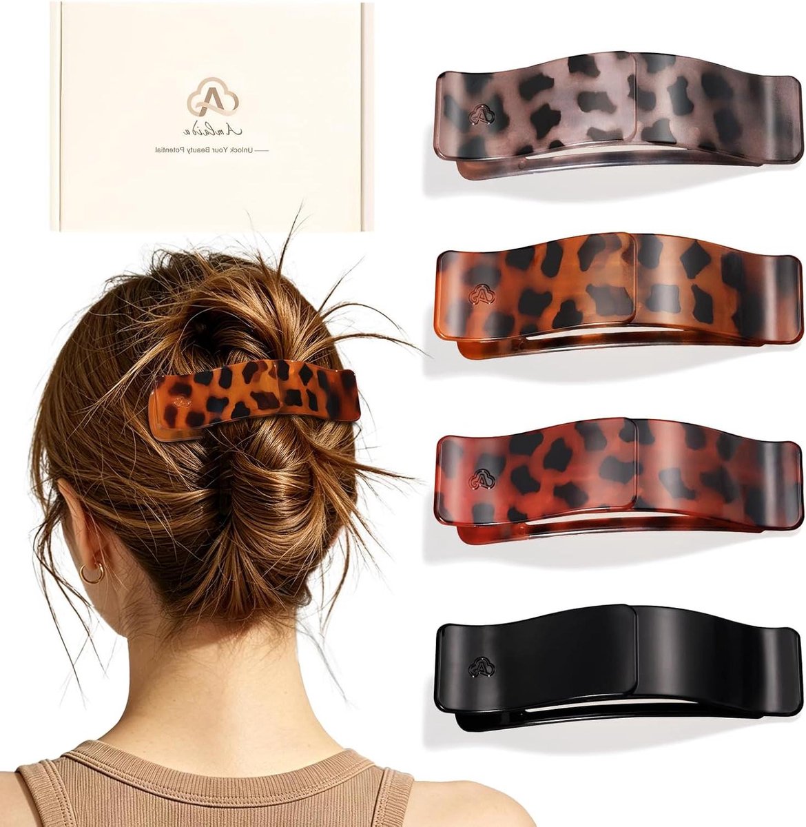 Platte Haargrepen - Klauwgrepen Dames - Haar Stylen - Plat Ergonomisch Design - Medium Formaat - Meerdere Kleuren