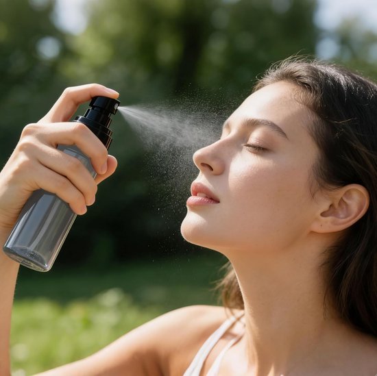 Sprayflessen set van 6 - 50 ml - transparant zwart - fijne nevelspuiter voor cosmetica - ShopVlot — afbeelding 3