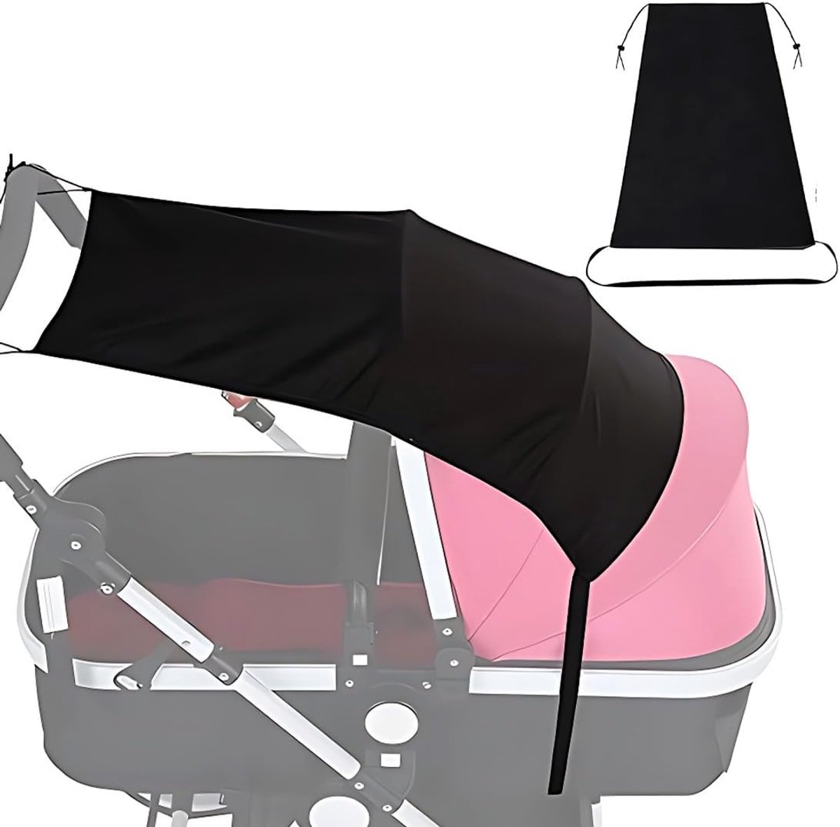 Zonnescherm voor kinderwagen 59x69 cm - verstelbaar - UPF 50+ - optimale UV-bescherming - ShopVlot