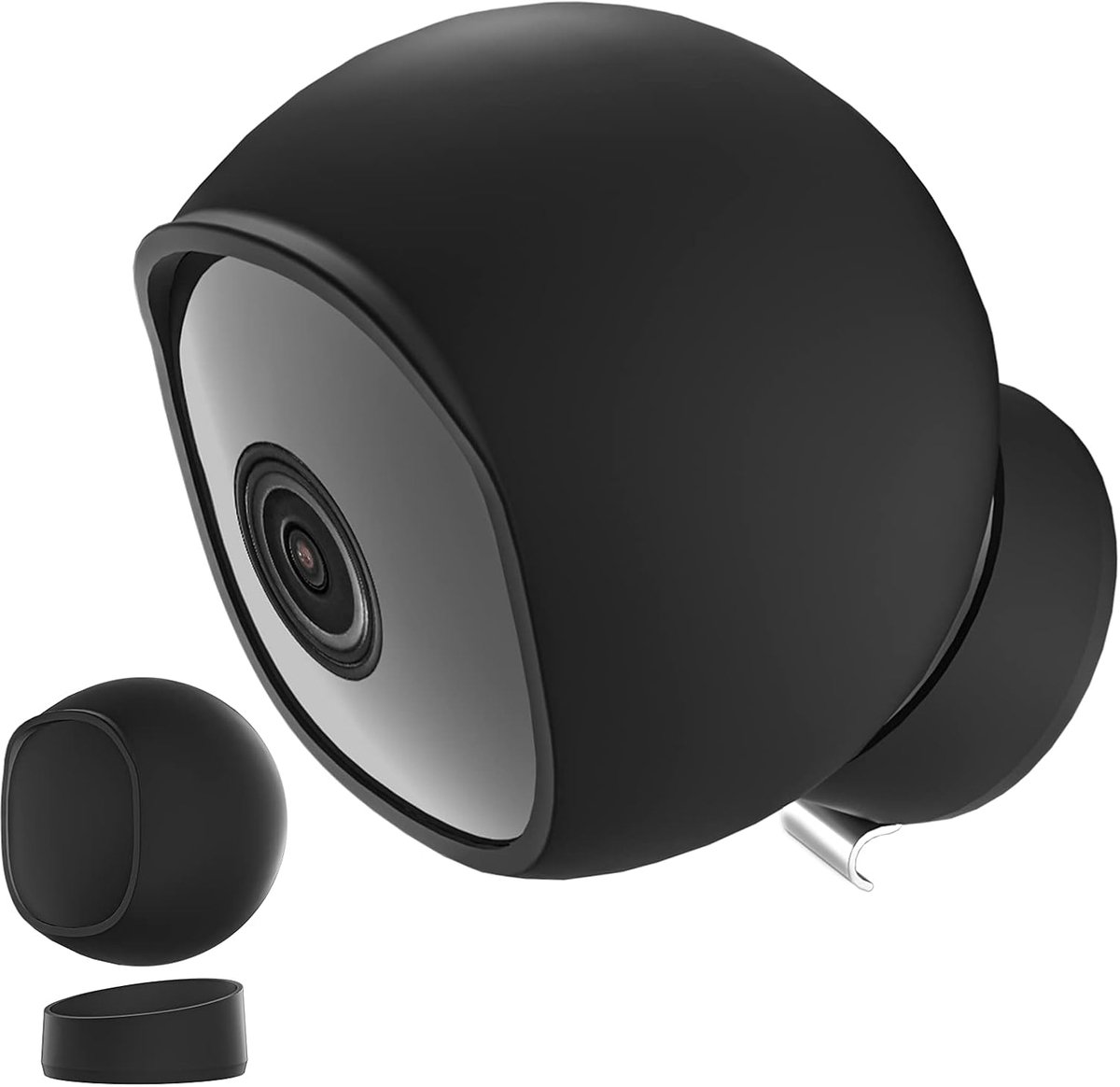 SnelShoppen - Beschermhoes Siliconen voor Eufy Security Solo OutdoorCam C22/C24 - Anti-Kras Volledige Bescherming - Zwart - Voor Buiten - Hoogwaardig