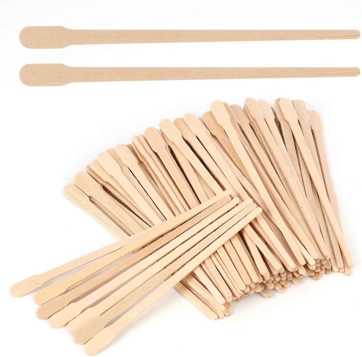 Wenkbrauwharsprieten 200 Stuks - Houten Spatels - Ergonomisch Handvat - Voor Precisie Toepassing - ShopVlot