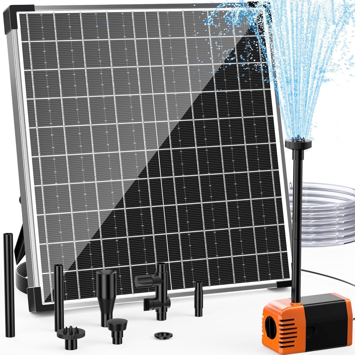 Zonneschijn Fontein 12W - Stille Solar Pomp - 605L/H - Ideaal voor Tuinvijvers tot 700L - ShopVlot