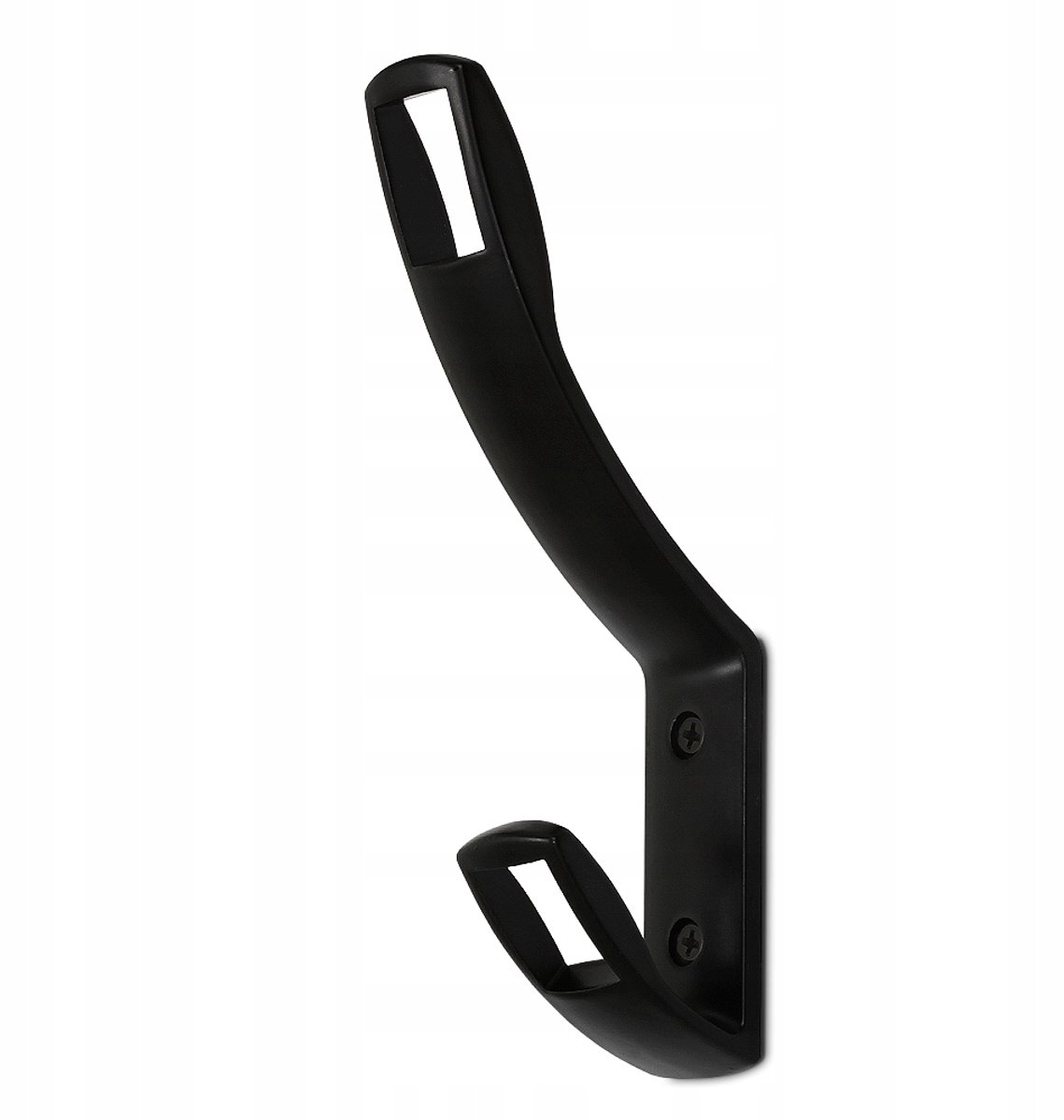 Zware Zwarte Wandcapstok Haken - Metaal - 2 Haken