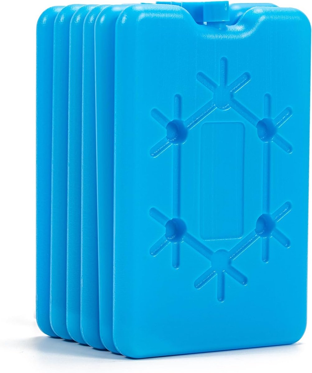 SnelShoppen - Pack van 6 Koelaccu's voor Koelbox of Koeltas - Ultra Dun Koelelement 200 ml - 12 Uur Lang Koeling - Herbruikbare Koelzakken voor Feest,
