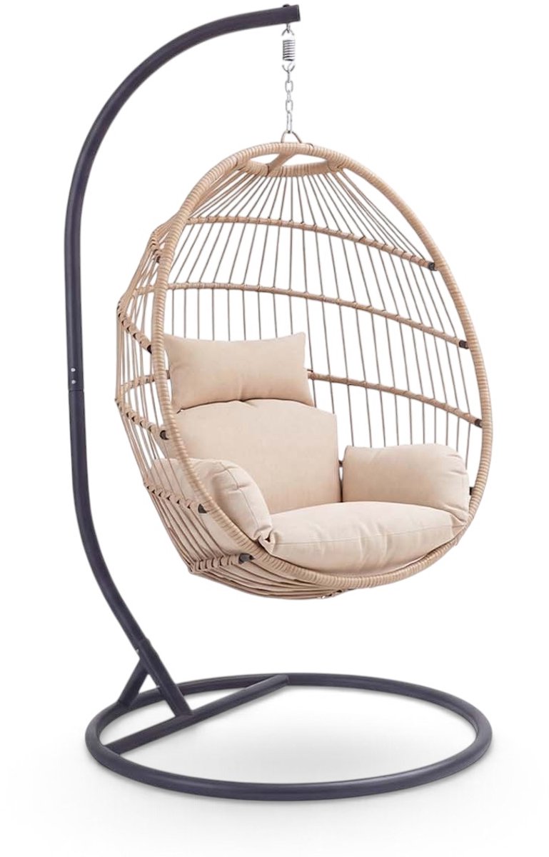 Hangstoel Coco | Sand/Black | Rope & staal
