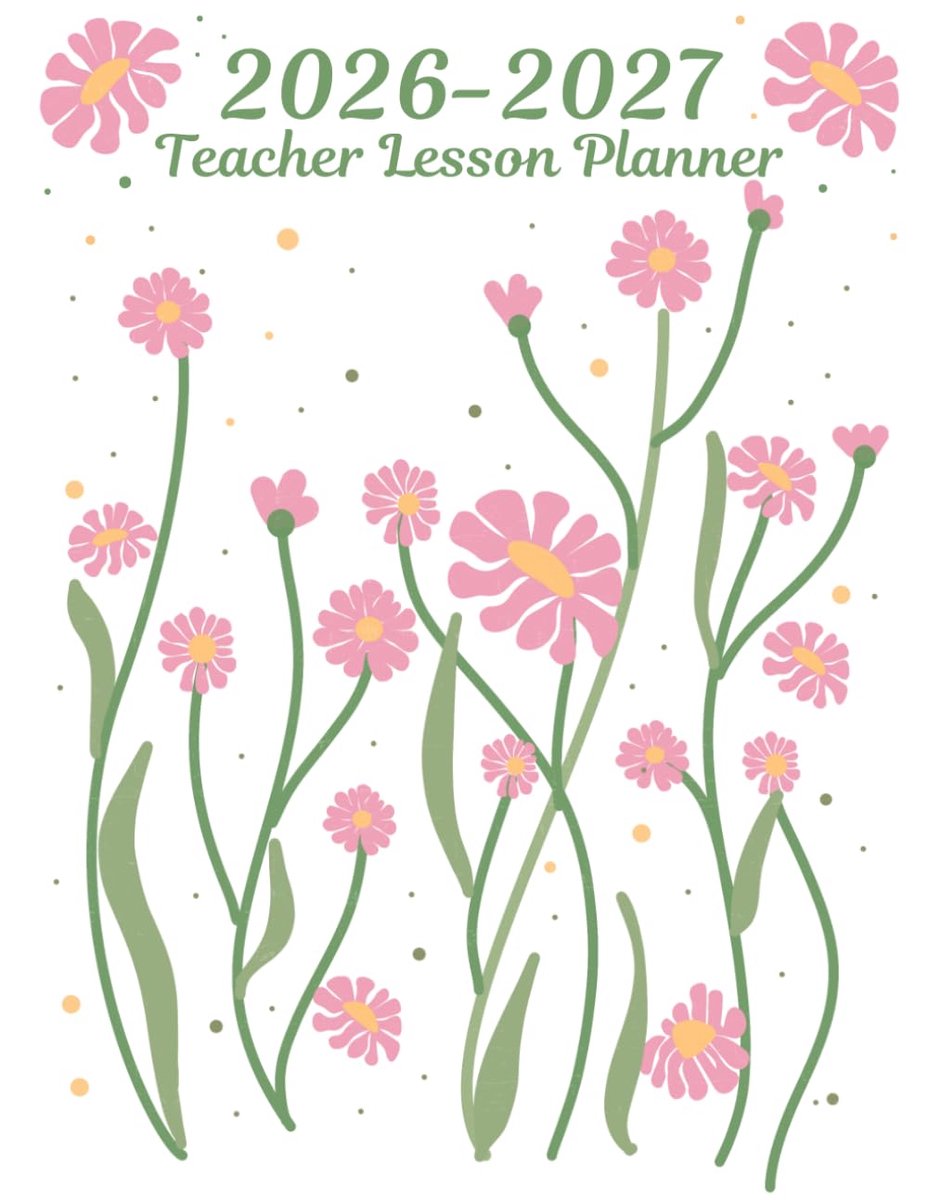 Lesplanner - Wekelijkse en maandelijkse agenda - Roze bloemen - Perfect voor lesorganisatie - ShopVlot