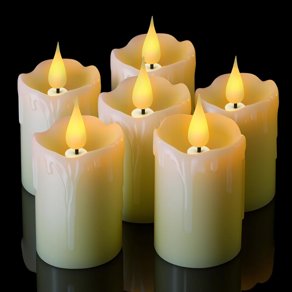 LED Kaarsen 4 x 6,5 cm - Echt Was - Realistische Flikkerende Vlam - Perfect voor Bruiloft - ShopVlot