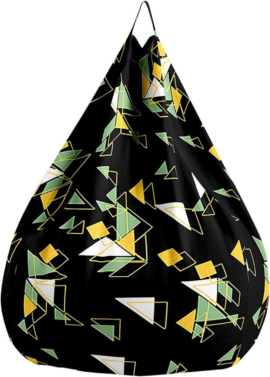 Zitzak Hoezen - Stoelhoes Organizer - Speelgoed Opbergen - Driehoekspatroon Zacht - 70x80cm - Groen