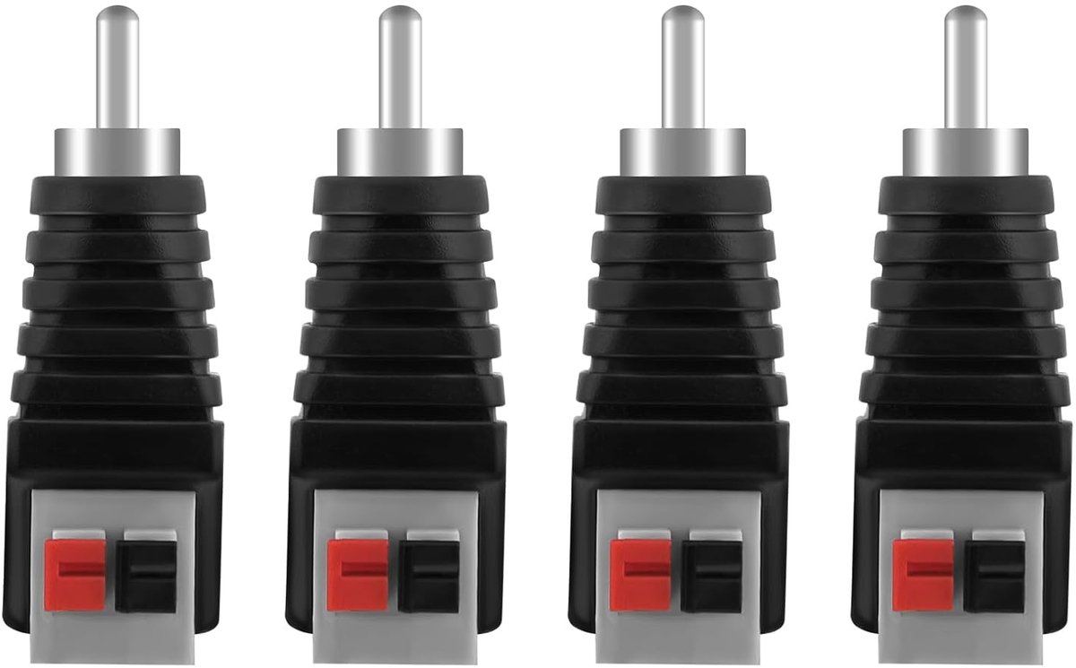 Adapters voor RCA-stekker, 5,5 mm x 2,1 mm DC-stekker, RCA-stekker naar AV 2 schroefterminal video audio veerpertype voor CCTV