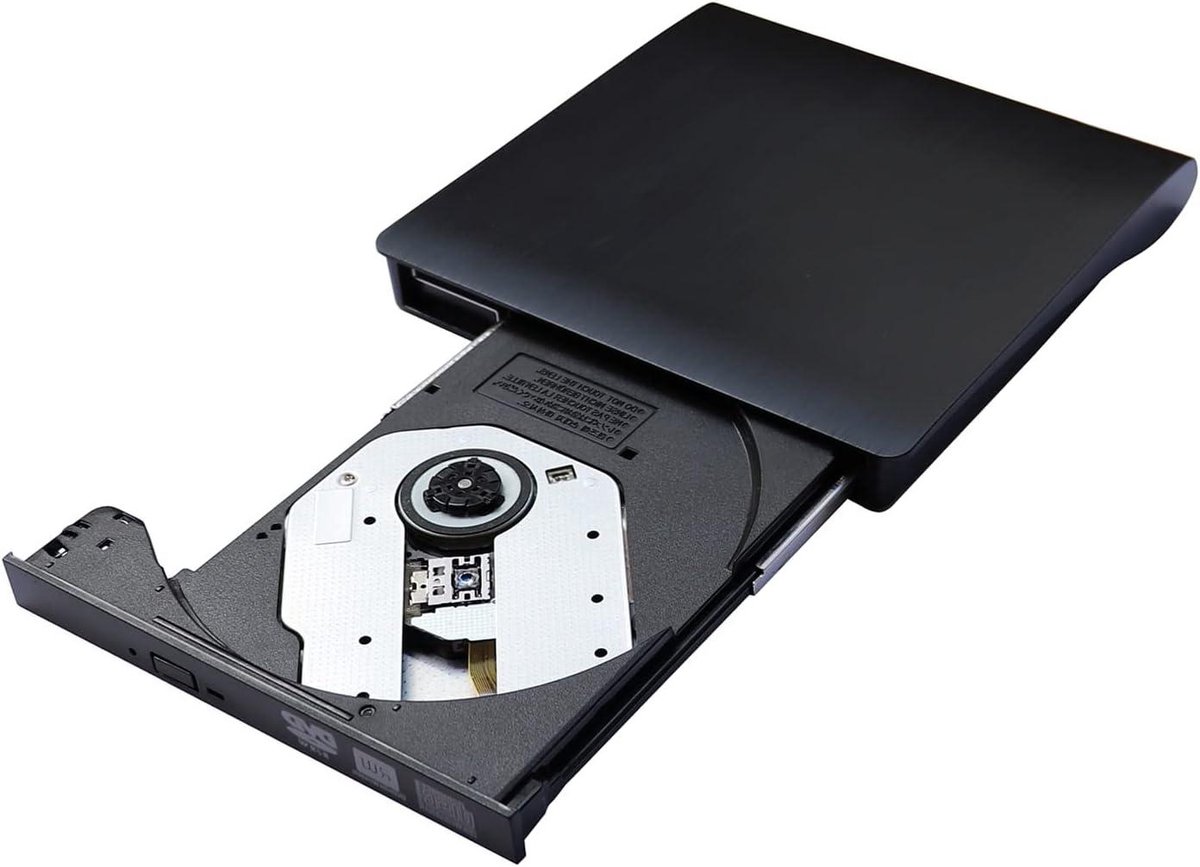Externe DVD Brander - DVD RW Drive - Bestanden Archiveren - USB 3.0 Interface - Ultra-dun formaat - Zwart