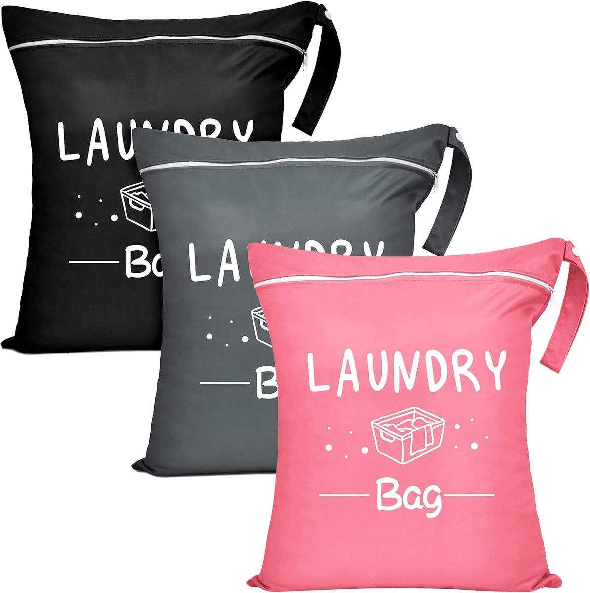 Waterdichte waszakken set van 3 - 40 x 30 cm - herbruikbaar - ideaal voor natte kleding en sport - SnelShoppen