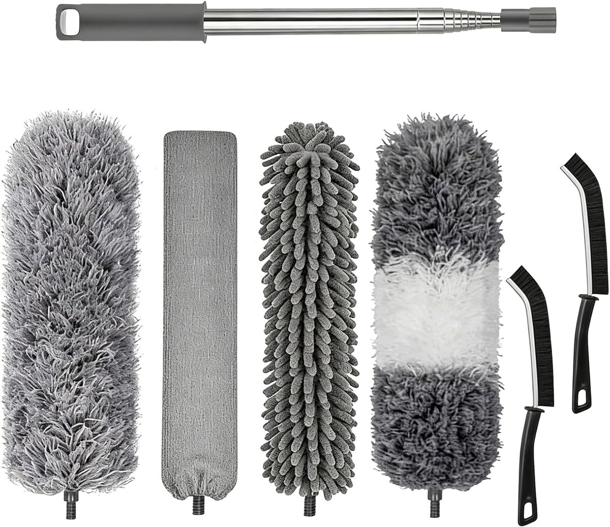 Telescoop Pluizenborstel 250cm - Microfiber - Wasbaar en Buigzaam - Ideaal voor Stof en Spin - SnelShoppen