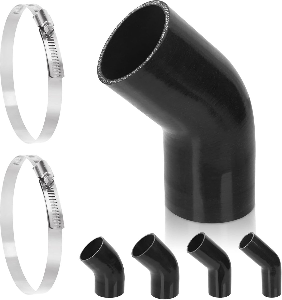 Siliconen slang set 4-laags 45 graden - versterkt - 76 mm diameter - duurzame oplossing - SnelShoppen