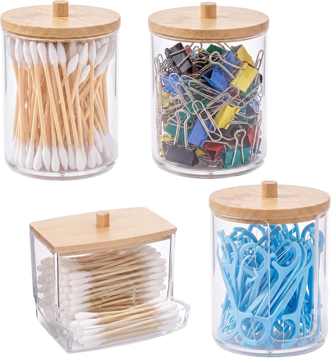 Cotton swab opslagdoos - transparant acryl - gemakkelijk te reinigen - voor watten en wattenstaafjes - SnelShoppen