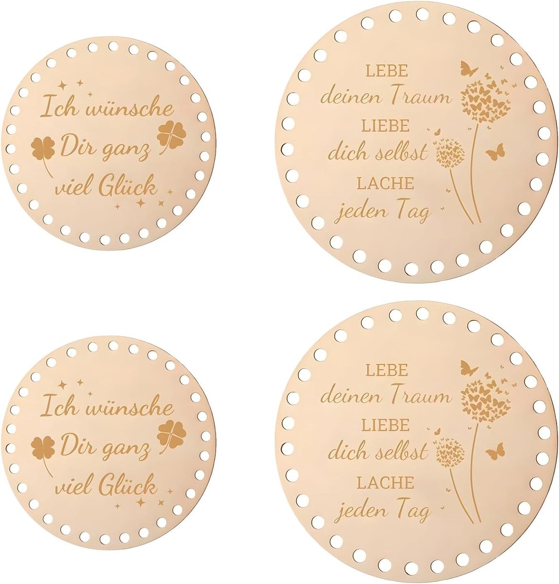 Hakenmand Bodems 15/20 cm - Ronde Houten Bodem - Natuurlijke Hout - Perfect voor DIY Manden - SnelShoppen