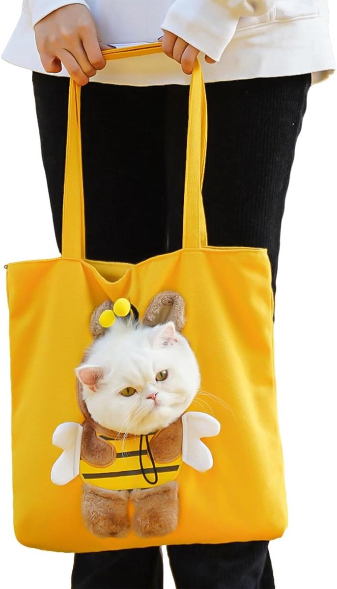 Draagtas voor katten - Huisdier transporttas - Reizen met huisdier - Ademend ontwerp - 44 x 44 x 2 cm