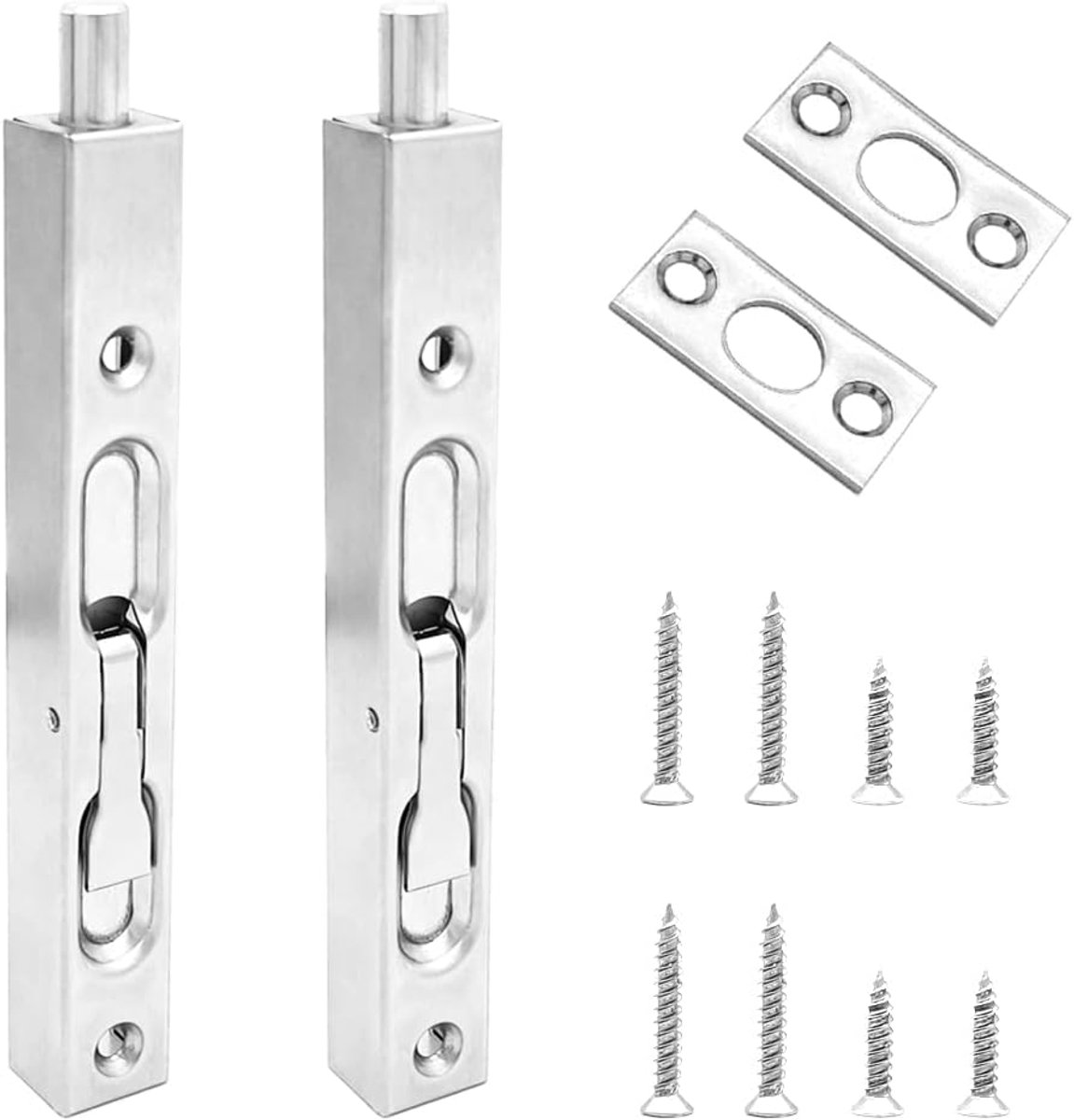 Deurslot 6 inch - RVS verborgen veiligheidsslot - Geschikt voor houten en composietdeuren - Voor extra veiligheid - SnelShoppen