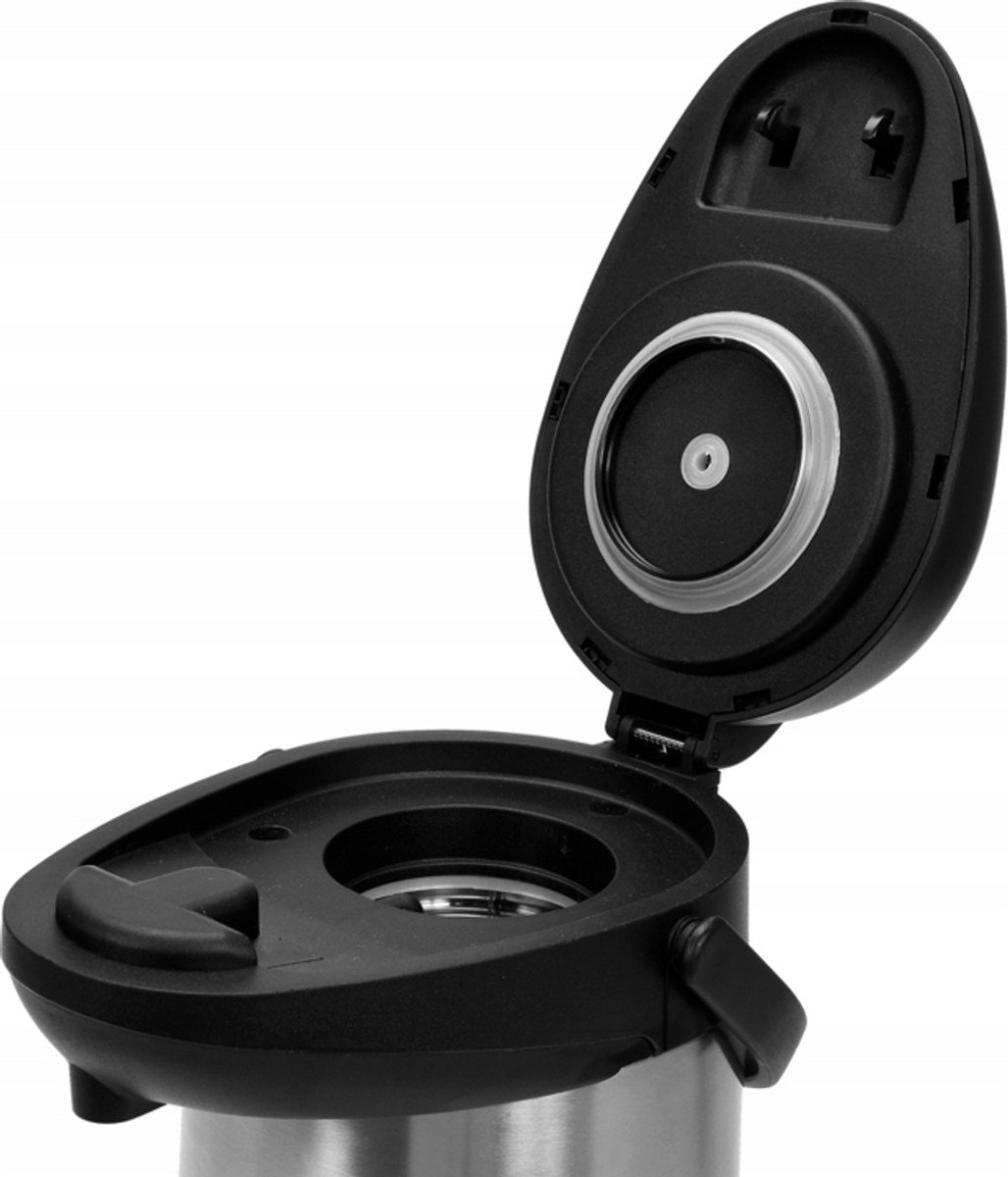 Grote RVS Thermoskan met Kraan - 3L - Zwart