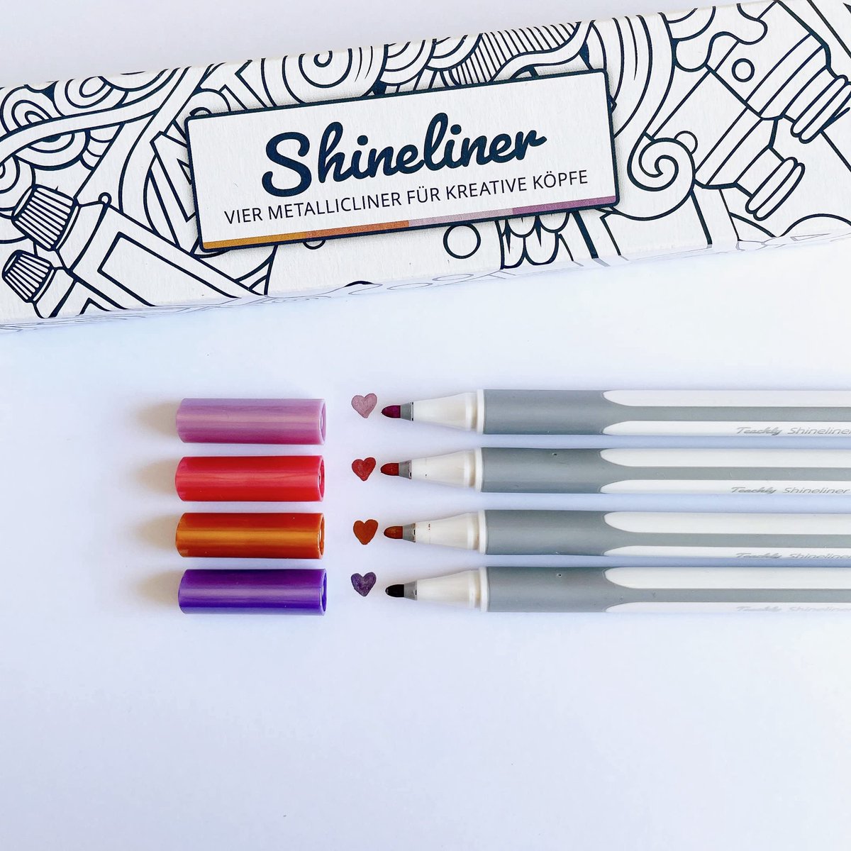 Metallic stiften set - 4-delige vintage metallic markers - voor papier, hout, glas en steen - perfect voor knutselen - ShopVlot