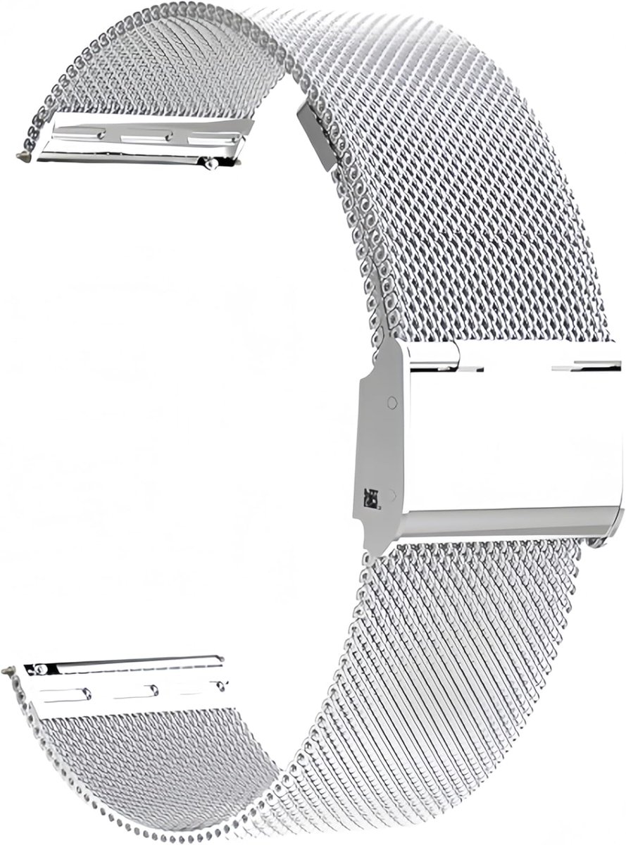 Horlogeband roestvrijstaal 16-22 mm - mesh metalen band - snelsluiting - verstelbaar voor smartwatches - ShopVlot