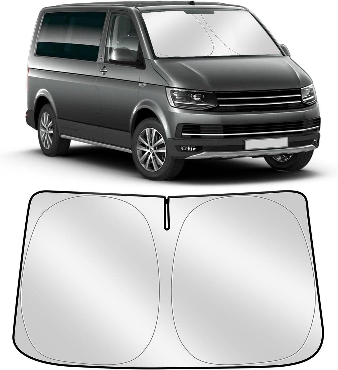 Zonnescherm Auto Voorruit VW T5 - Vouwbaar Zonnescherm - Versterkt Reflecterend - Blokkeert UV-stralen - SnelShoppen