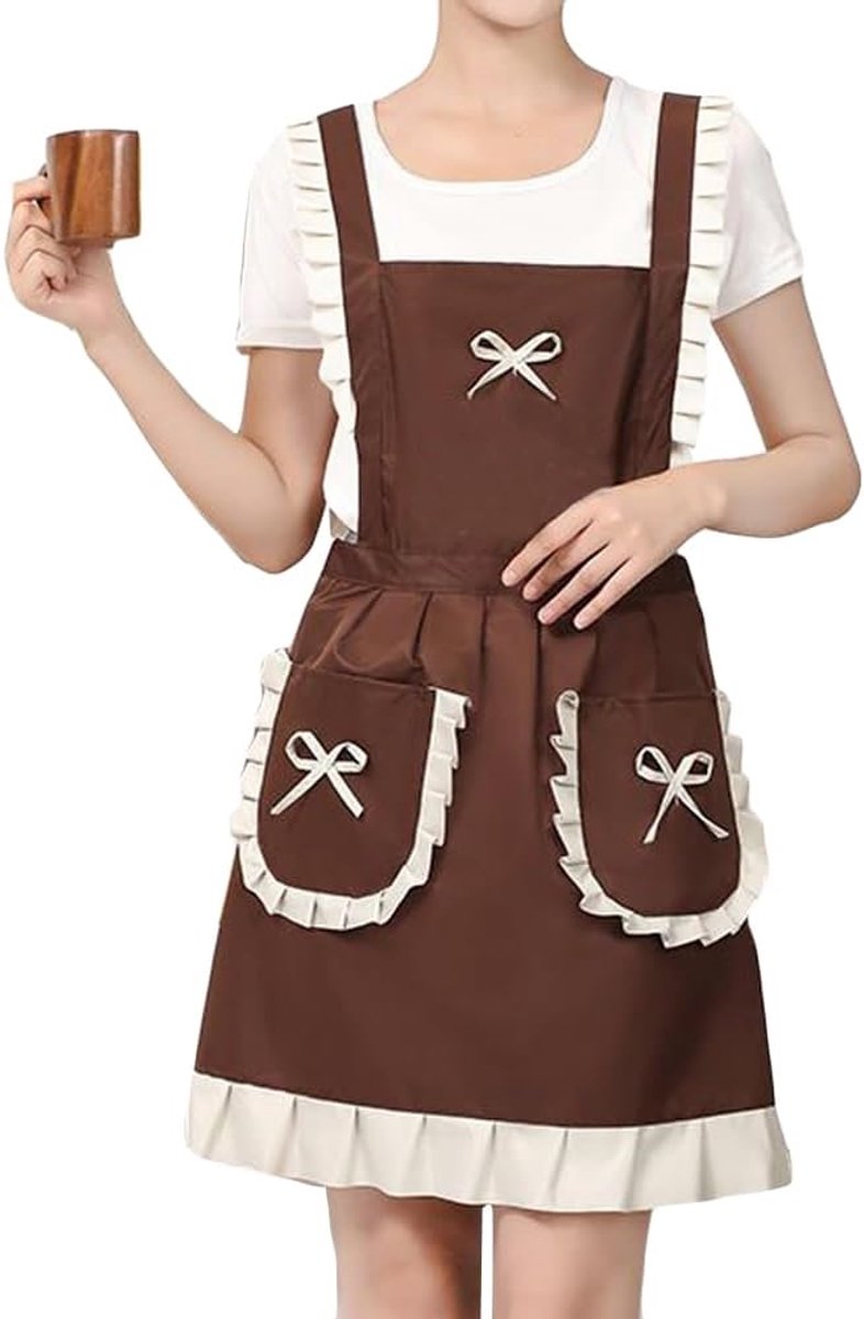 Keuken Schort voor Vrouwen met Zakken - Machinewasbaar - Perfect voor Koken - Ideaal voor Thuis en Restaurant - SnelShoppen